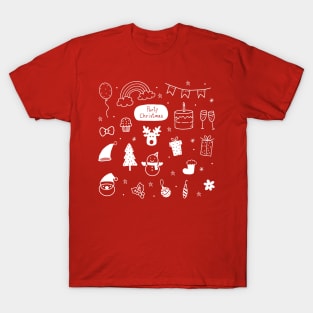 Christmas pattern on red T-Shirt